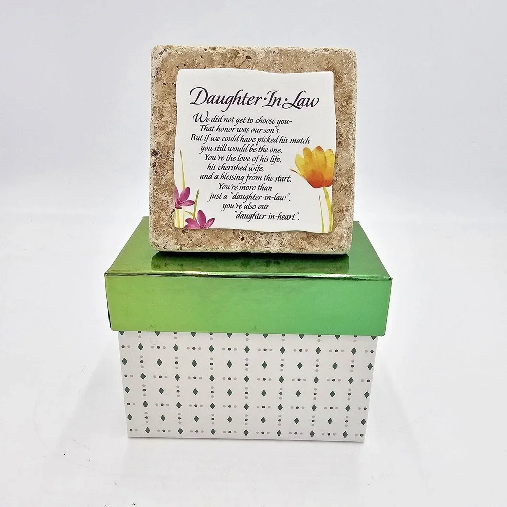 Daughter In Law Bride Wedding Anniversary Gift Stone Plaque Easel Free Standing
